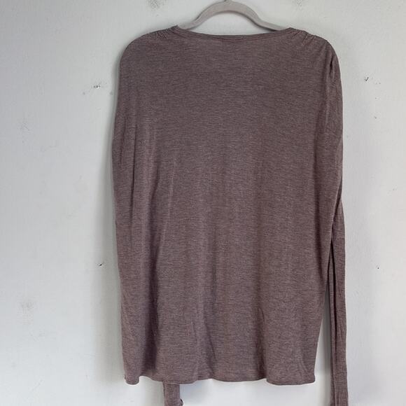 Wilfred heathered soft gather shoulder basic long sleeve scoop neck tshirt sz S - Picture 6 of 6